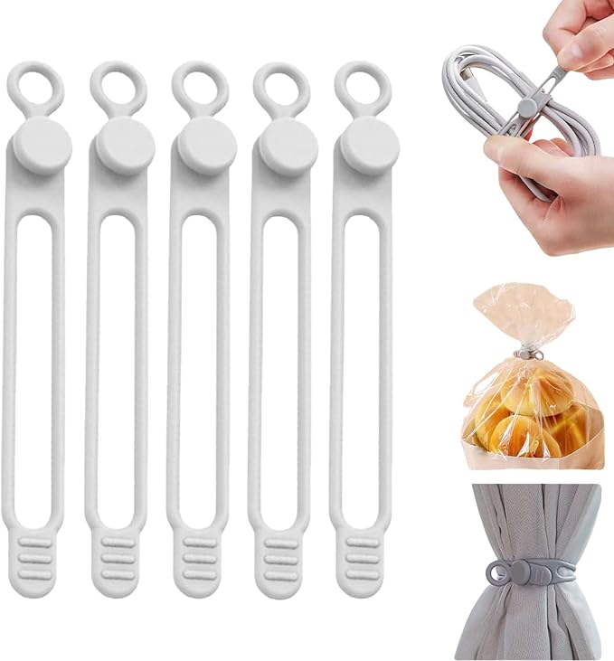 Data Cable Organizer, Silicone Cable Ties Reusable by Viwgnxy