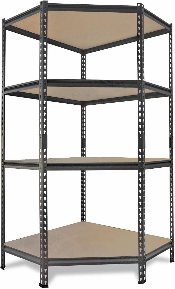 AR Shelving Pro Series Garage Storage Corner Shelving Unit — 4-Tier, Matte Black by Unknown