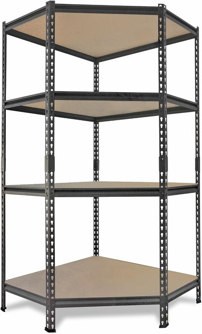 AR Shelving Pro Series Garage Storage Corner Shelving Unit — 4-Tier, Matte Black by Unknown