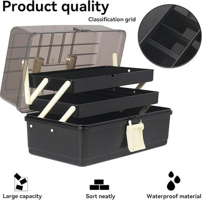 WEWLINE 13-Inch Art Storage Box 3-Layers Plastic Storage Box - Image 6