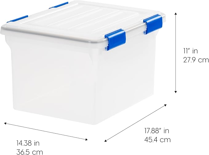 IRIS USA WeatherPro File Box Organizer, Letter/Legal, 32 Qt. 3-Pack - Image 2