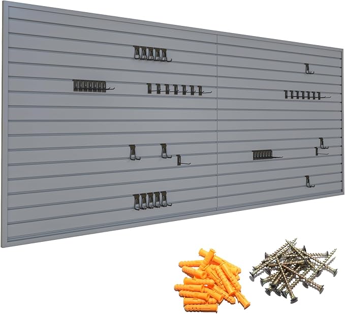 Yuzzy Slat Wall Paneling 4 x 8ft, Garage Slatwall Panel Wall Storage Systems by Yuzzy