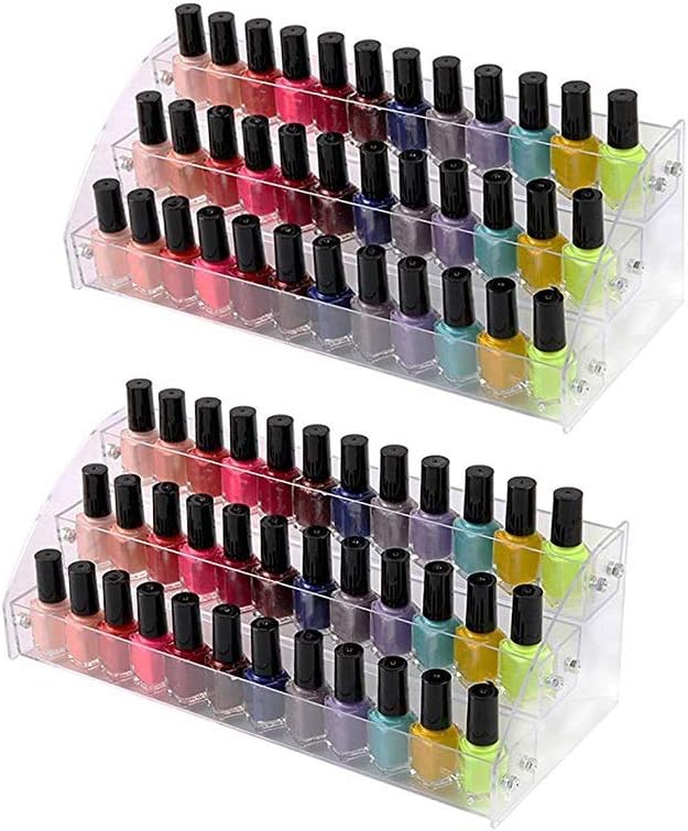 3 Tiers 2PCS Clear Acrylic Nail Polish Holder Essential Oils Stand Lipstick by Wadrac