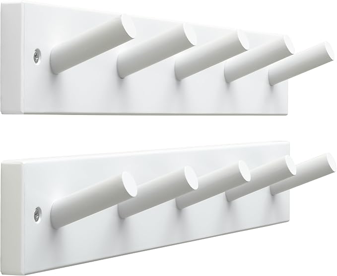SKOLOO Wooden Wall Mounted Coat Rack, 5 Pegs Bamboo Wall Hook by SKOLOO