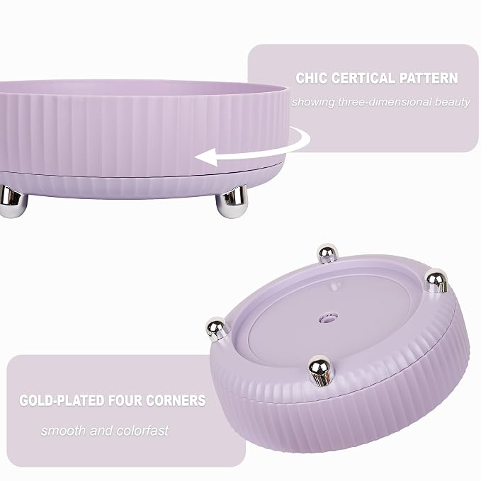 Anyoifax Makeup Perfume Organizer Tray 360 Degree Rotating Lazy Susan Skincare - Image 3