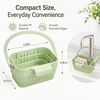 Foldable Hanging Sink Drain Basket, Collapsible Food Strainer，Green | - Image 2