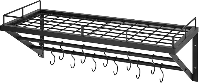 Pot Rack, 30 Inch Wall Mounted Pot Rack, Kitchen Pot and Pan Organizer - Image 7