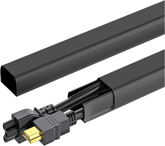 Yecaye 142in Wall Cord Hider for 2-3 Cords, On-Wall Cord Cover Channel by Yecaye