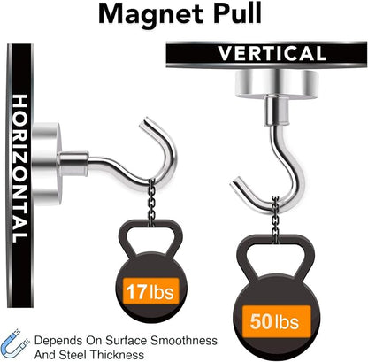 MIKEDE Magnetic Hooks Heavy Duty, 50 Lbs Magnet - Image 2