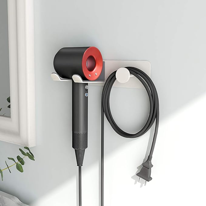 FLE Hair Dryer Holder Wall Mounted, Stainless Steel Self Adhesive Blow Dryer - Image 2