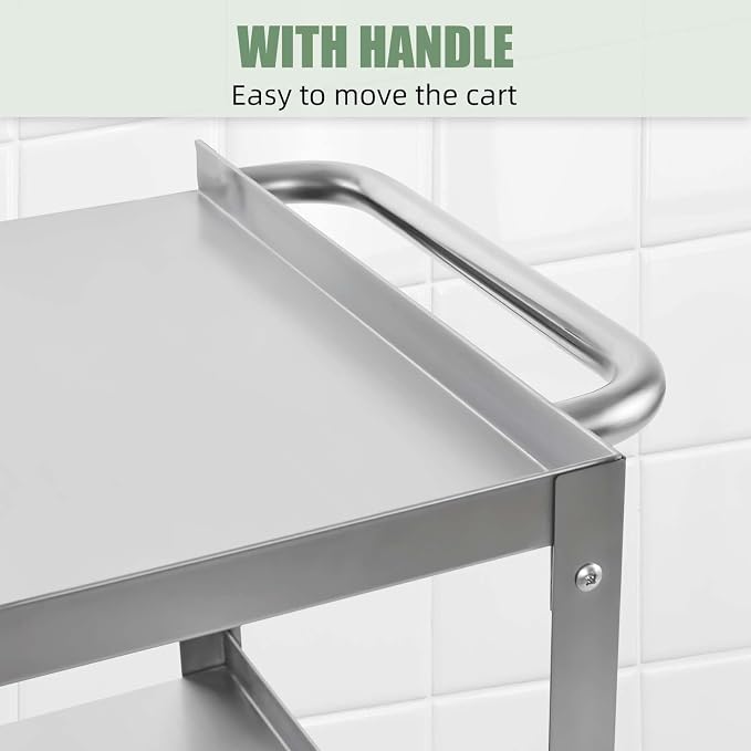 Hally Stainless Steel Utility Cart 3 Tier NSF Commercial Heavy Duty Metal - Image 3