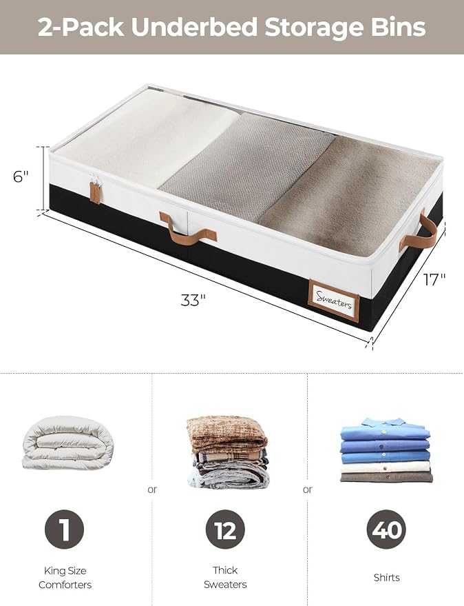 StorageWorks Large Under Bed Storage Containers - Image 2
