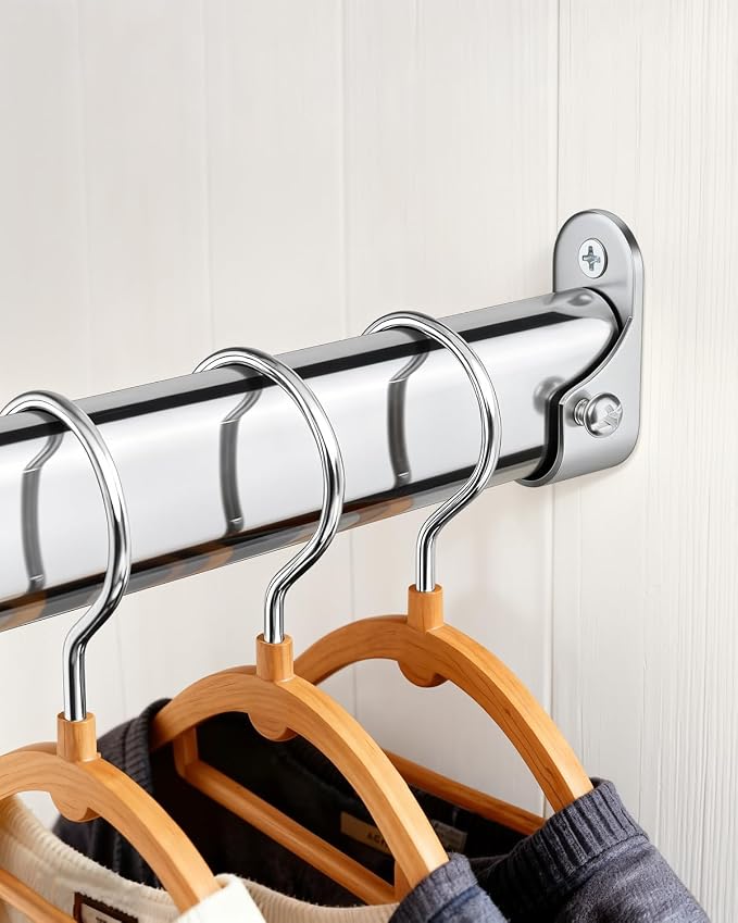 Premium Chrome Oval Closet Rod for Hanging Clothes 52 to 70 Inch, Includes End - Image 6