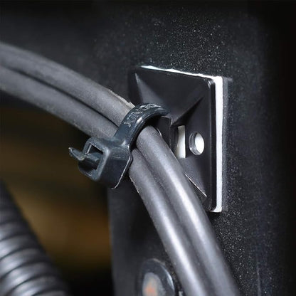 XHF 3/4" Strong Back-Glue Self Adhesive Black Cable Zip Tie Mounts 100pcs - Image 4