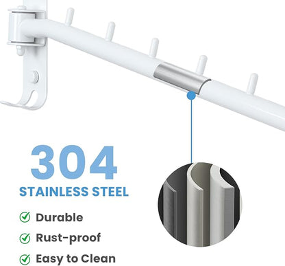Mooche Swing Clothes Hanger Rack, Garment Racks Folding Clothes Bar Wall Mounted - Image 3