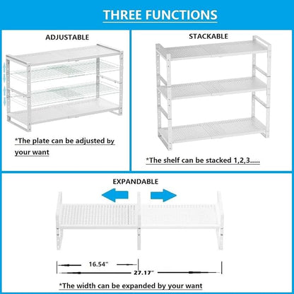 Expandable, Adjustable & Stackable Spice Rack, Cabinet Kitchen Countertop Shelf - Image 4