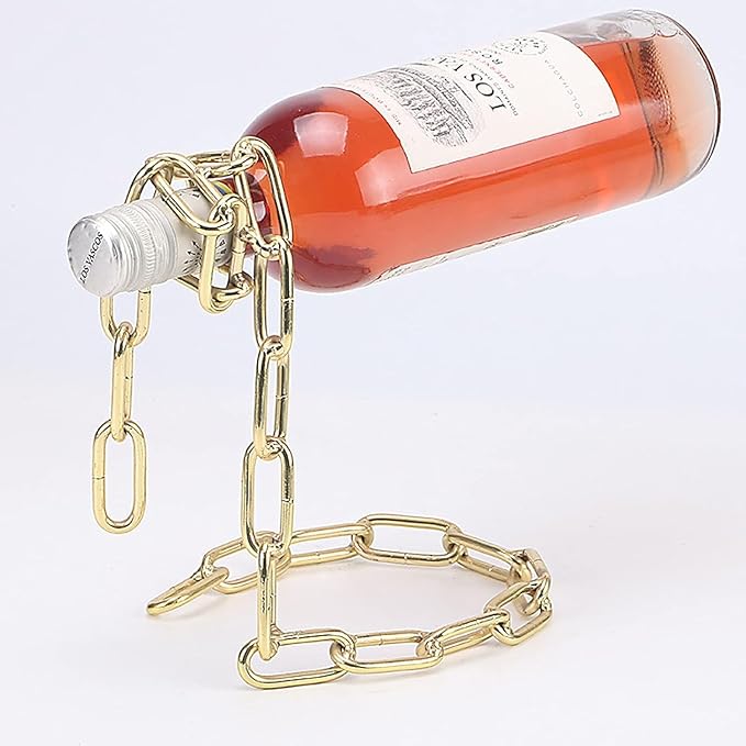 Magic Rope Wine Rack, Creative Metal Chain Suspension Floating Illusion Wine by YMTengFei
