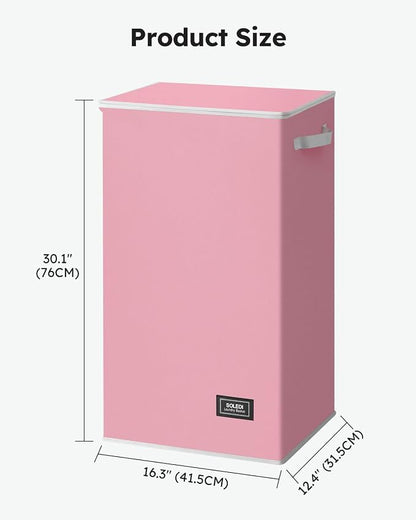 SOLEDI Laundry Hamper with Lid 100L Large & Tall Collapsible Laundry Basket - Image 3