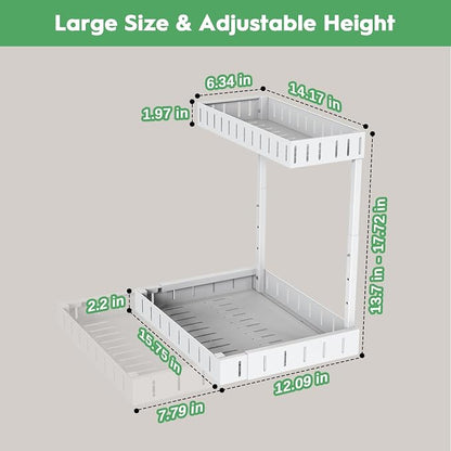 REALINN Under Sink Organizer, 2 Tier Expandable Under Cabinet Organizer - Image 5