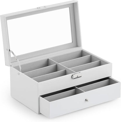CO-Z Sunglasses Organizer with 12 Slots, Leather Eyeglasses Storage Box - Image 8