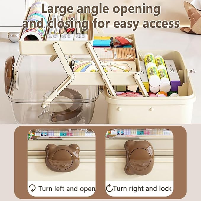 Cute Hair Accessories Organizer 3-Layers Kids Jewelry Storage Box Plastic Hair - Image 3