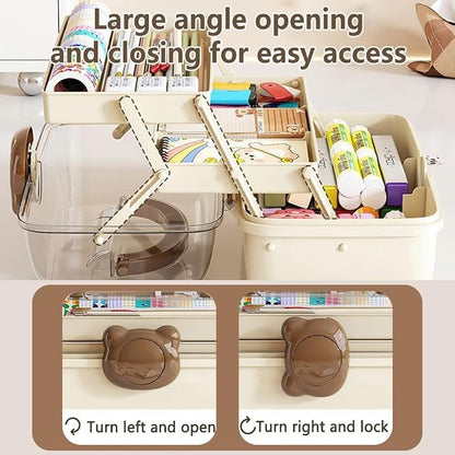 Cute Hair Accessories Organizer 3-Layers Kids Jewelry Storage Box Plastic Hair - Image 3