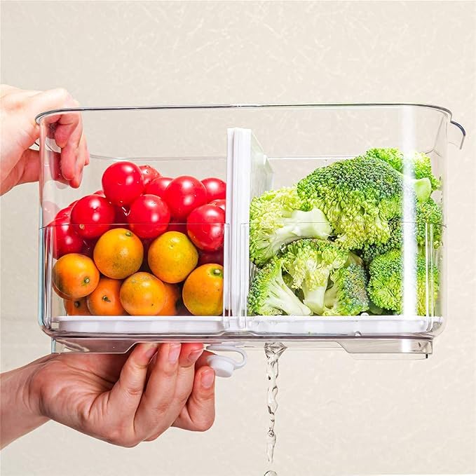 SANNO Vegetable Fruit Containers Fridge Food Storage Produce Saver Container - Image 3