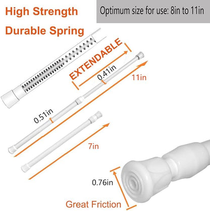 2 Pack Small Tension Rods 7 in to 11 Curtain Rods Window Rods in Extendable - Image 2