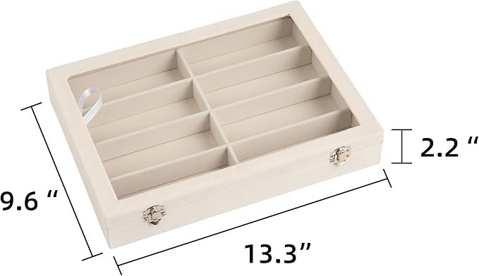 Frebeauty Sunglass Organizer, Velvet Glasses Organizer, 8-Slot Sunglasses Tray - Image 3