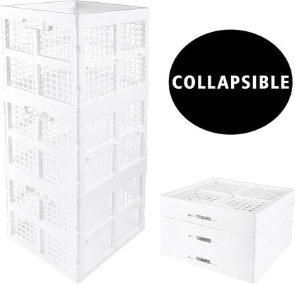 3-Pack Collapsible Plastic Storage Crates, Foldable Crates - Image 9