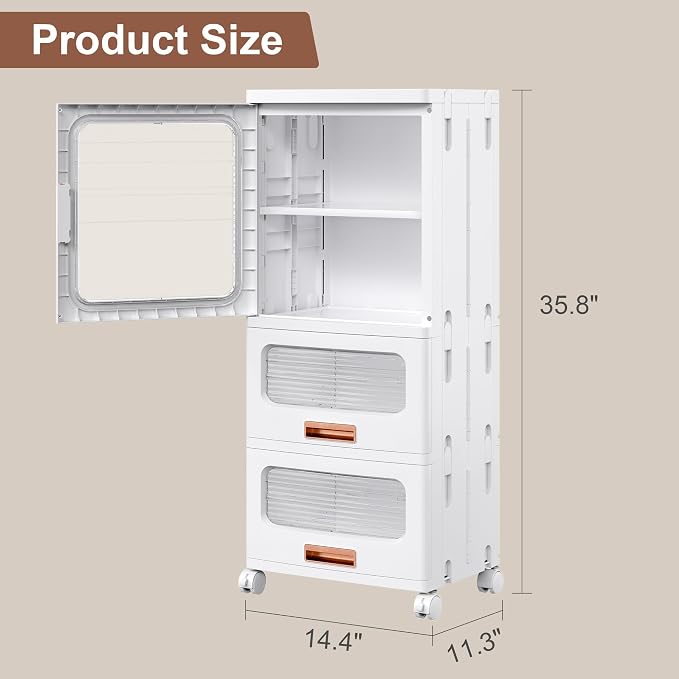 VECELO Narrow Bathroom Storage Cabinet - Image 3