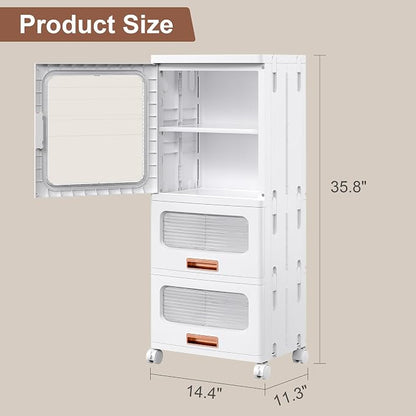 VECELO Narrow Bathroom Storage Cabinet - Image 3