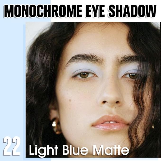 Light Blue White Single Eyeshadow Makeup, Neutral Powde Eye Shadow - Image 2