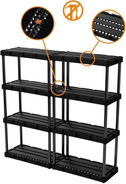 Gracious Living 3 Pack Light Duty Storage Shelves, Knect-A-Shelf 4-Shelf - Image 6
