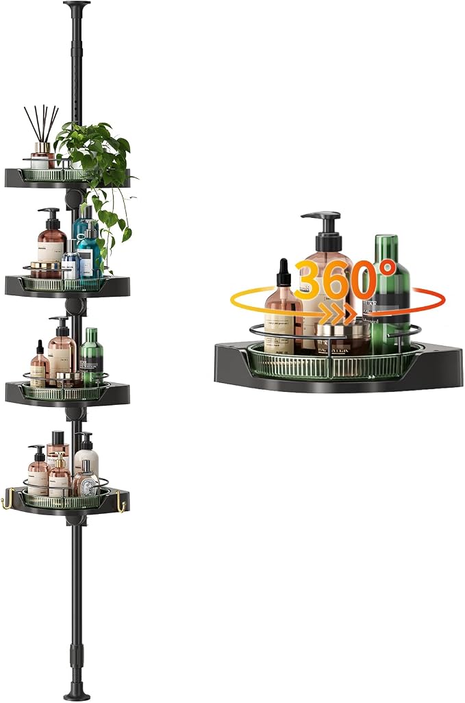 AKINBAS 360° Rotating Shower Caddy Tension Pole by AKINBAS