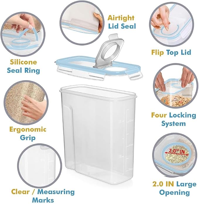Shazo 2 Pack Small Airtight Cereal Containers Storage - Image 4
