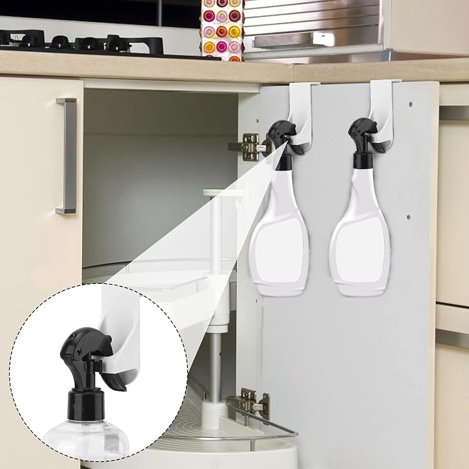 4pcs Spray Bottle Hanging Rack, Wall Mount Spray Bottle Hook Fit Door Cabinet - Image 7