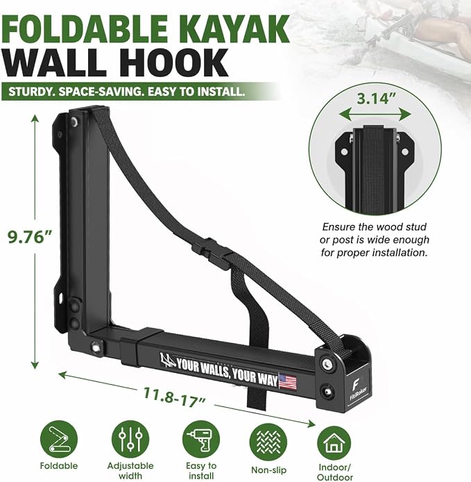 Kayak Storage Hooks Wall Mount Rack, Heavy Duty Garage Storage Hangers - Image 5