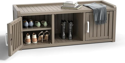 ROJIK Shoe Cabinet Waterproof UV-Resistant, Storage Bench Indoor Outdoor by ROJIK