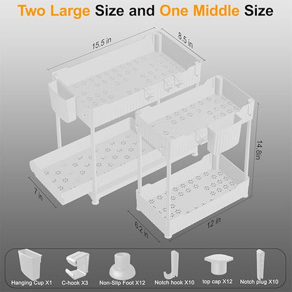 Sevenblue 3 Pack Under Sink Organizers, 2-Tier Multi-Use Kitchen and Bathroom - Image 3
