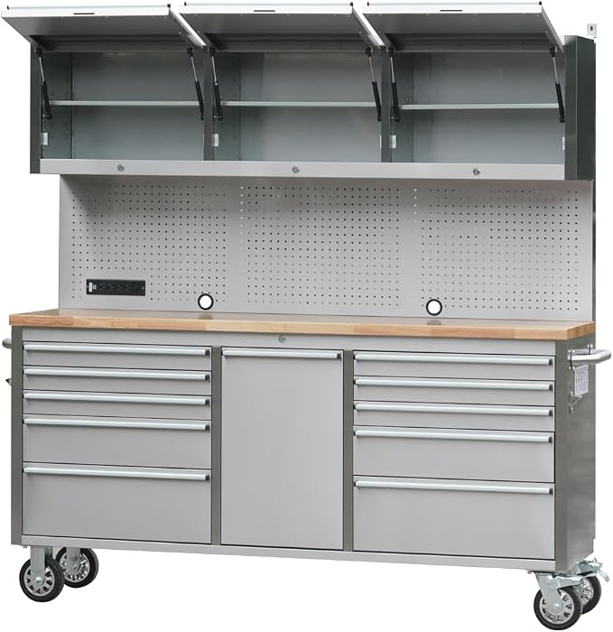72" Stainless Steel Rolling Tool Chest - Image 3
