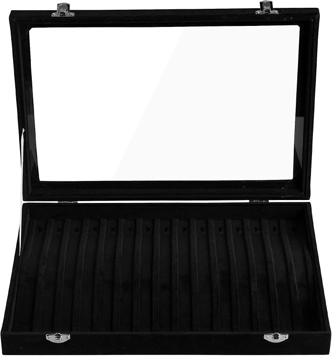Frebeauty 15 Hooks Necklace Tray Velvet Neckalce Organizer - Image 4