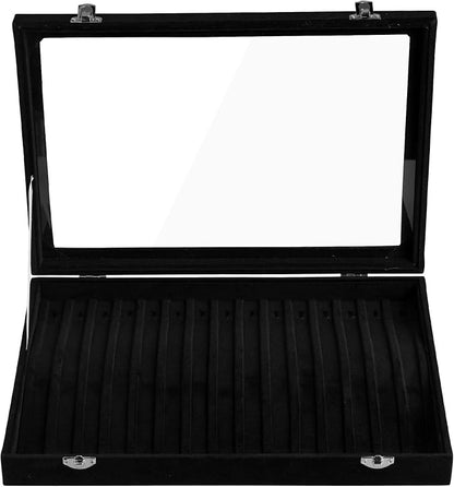 Frebeauty 15 Hooks Necklace Tray Velvet Neckalce Organizer - Image 4
