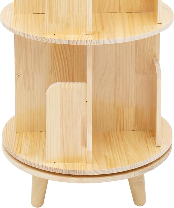 Rotating Bookshelf, Revolving Bookcase, Stackable Bookshelf Organizer, Swivel - Image 7
