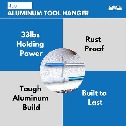 Aquatix Pro Pool Pole Hanger Premium Aluminium Holder Set, Ideal Hooks - Image 6