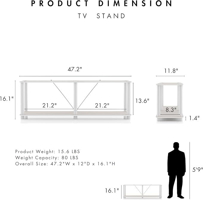 Homes: Inside + Out Apexa Modern 2-Tier Extra Wide Shelving Units, Collectibles - Image 3