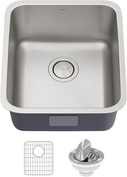 KRAUS Dex 17-inch Undermount 16 Gauge Stainless Steel Single Bowl Kitchen Sink - Image 11