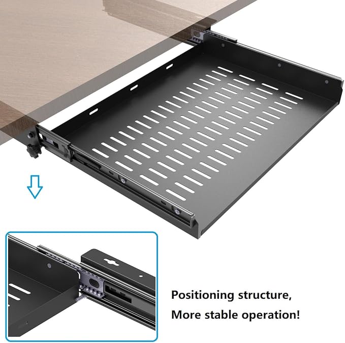 JINGCHENGMEI Sliding Under Desk Laptop Mount Shelf - Image 3