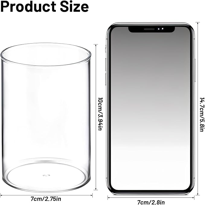 2 Pcs Pen Holder Acrylic Cylinder Container Stylish Clear Acrylic Desk - Image 2
