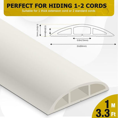 Floor Cord Cover 3.3FT Cord Covers - Image 2
